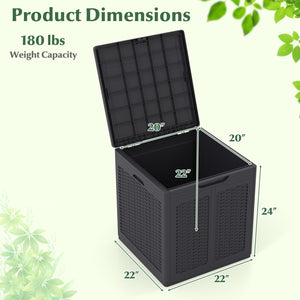 39 Gallon Deck Box with Lockable Lid Package Delivery Box for Patio Furniture Cushions-Brown view 5