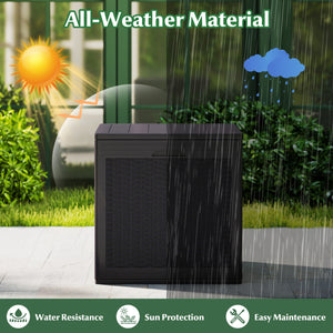 39 Gallon Deck Box with Lockable Lid Package Delivery Box for Patio Furniture Cushions-Brown view 6