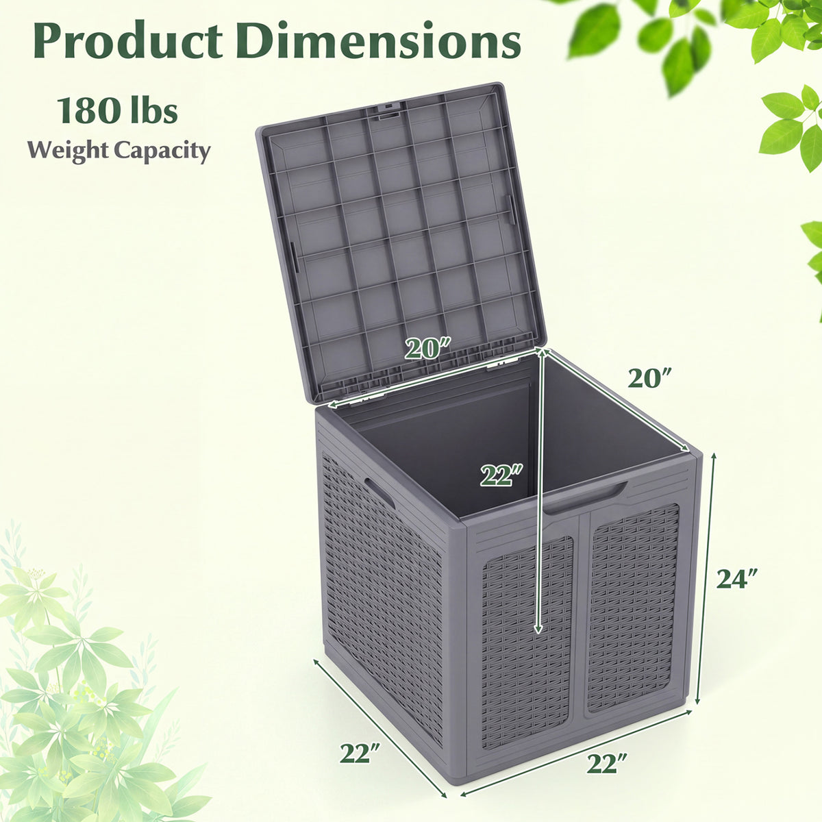 39 Gallon Deck Box with Lockable Lid Package Delivery Box for Patio Furniture Cushions-Gray view 5