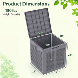 39 Gallon Deck Box with Lockable Lid Package Delivery Box for Patio Furniture Cushions-Gray view 5