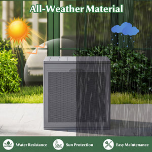 39 Gallon Deck Box with Lockable Lid Package Delivery Box for Patio Furniture Cushions-Gray view 6