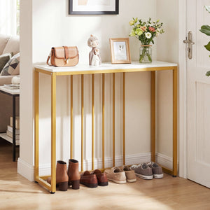 39 inchesModern Console Table with Built-in Charging Station-White view 2