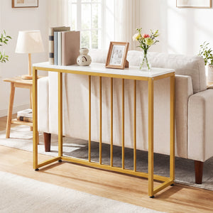 39 inchesModern Console Table with Built-in Charging Station-White view 6