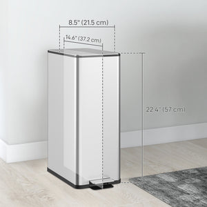 5.3 gal/20 L Stainless Steel Kitchen Garbage Can with Soft-close Lid, Foot Pedal, Fingerprint-Proof, Black – view 9