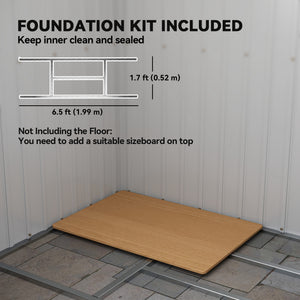 7' x 4' Galvanised Steel Garden Shed, with Foundation Kit - Green – view 5