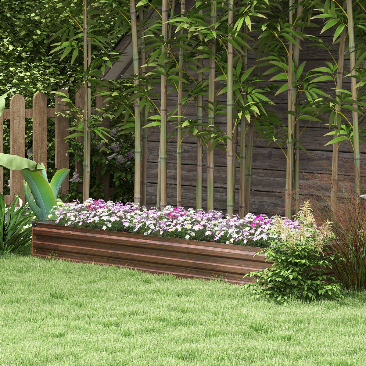 8'x2'x1' Galvanized Raised Bed, Large Elevated Planter Box for Growing Flowers, Herbs and Vegetables – view 14