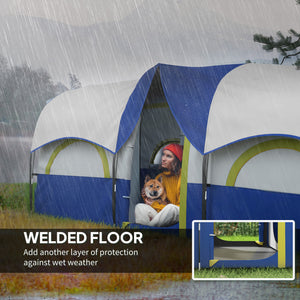 4 Person Camping Tent, 3 Room Cabin Tent, 3000mm Waterproof and UPF30+ with Sewn in Groundsheet and Carry – view 5