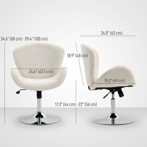 Swivel Office Chair, Velvet Desk Chair with Wide Bucket Seat, Butterfly Back, Tilt Function and Round Base – view 9