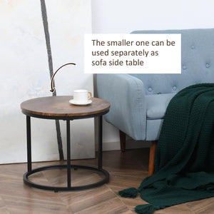 Nesting Tables, 29" Round Coffee Table Set of 2, Modern Side Tables for Living Room with Metal Base – view 4