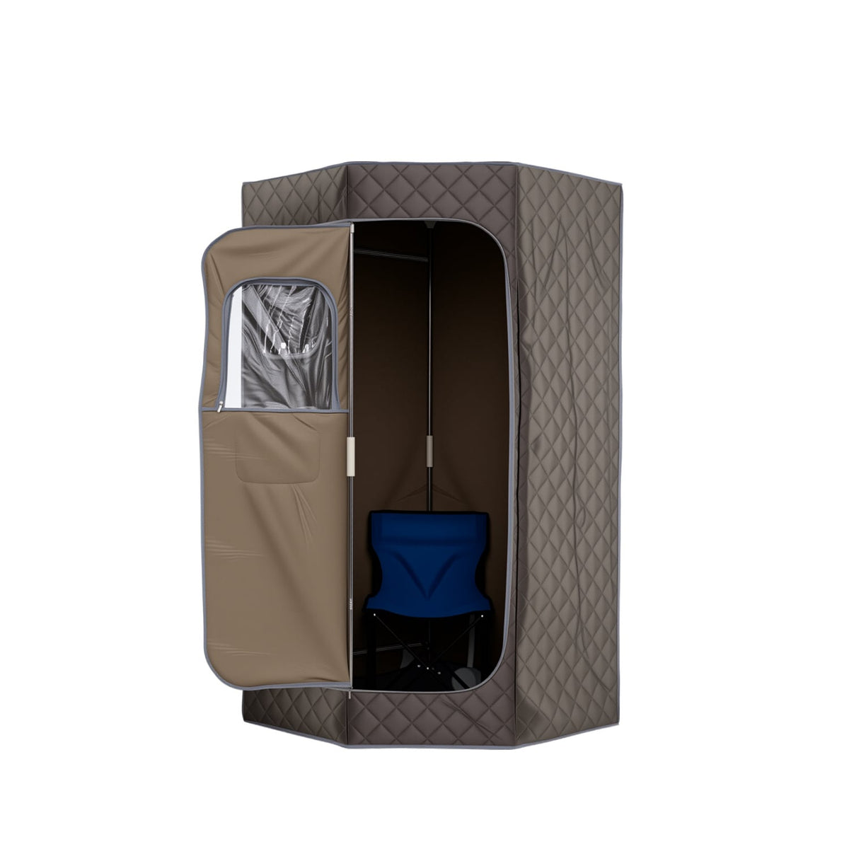 3L Portable Steam Sauna for Home Fast-Heat with 9-Level Remote Control and Folding Chair-Gray
