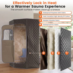 3L Portable Steam Sauna for Home Fast-Heat with 9-Level Remote Control and Folding Chair-Gray view 5