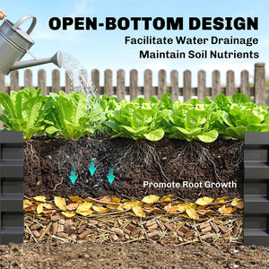 L-Shaped Raised Garden Bed, 82" x 109" x 12" Galvanized Steel Planter Box with Multi-reinforced Rods for – view 11