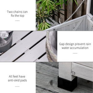 75 Gallon Wooden Storage Box patio Deck Box Bench, Garden Backyard Outdoor Storage Container with Aerating – view 7