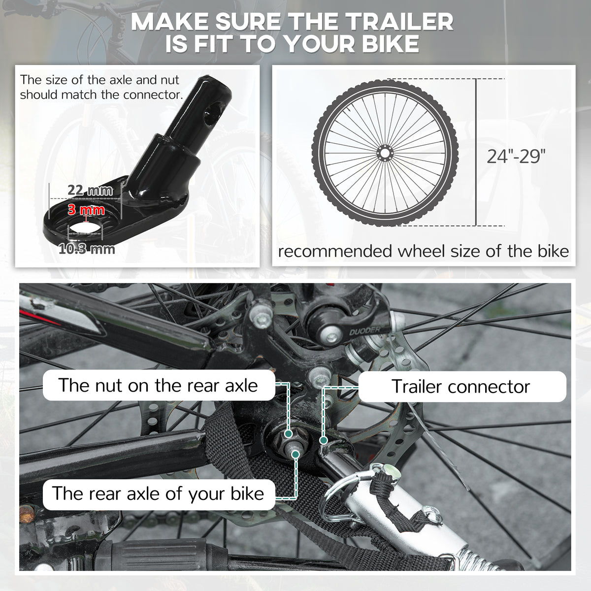 Aosom 2-in-1 Bike Trailer for Kids, Foldable 2-Seat Baby Stroller with 5-Point Harness, Rubber Wheels, Storage Bag