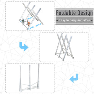 Portable Sawhorse Heavy Duty Cutting Stand Steel Adjustable Work Support, Foldable Sawhorse Stand 220 lbs Weight Capacity