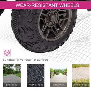 Aosom 12V Kids ATV Quad, 4 Wheeler Battery Powered Electric Vehicle with Music MP3, Headlights, High Low Speed, Treaded Tires, for Boys and Girls Ages 37-60 Months