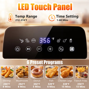 3.2-Qt Electric Deep Fryer with 1700W LED Touch Screen and Enamel Oil Tank-Silver view 5