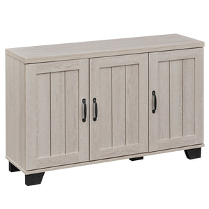 3-Door Buffet Sideboard with Adjustable Shelves and Anti-Tipping Kits-White Wash view 4