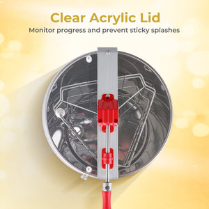 3 Frame Manual Honey Extractor with Bottom Gravity Flow Gate and Clear Lid for Home Apiary view 5