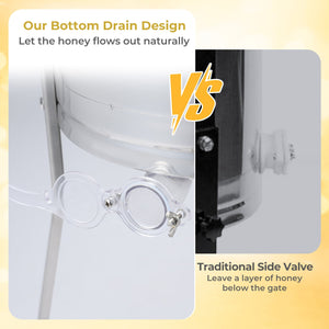3 Frame Manual Honey Extractor with Bottom Gravity Flow Gate and Clear Lid for Home Apiary view 8