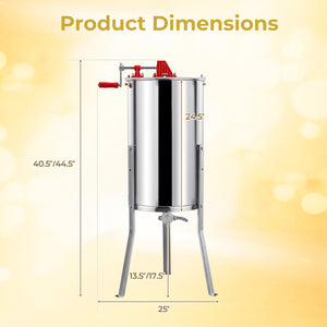3 Frame Manual Honey Extractor with Bottom Gravity Flow Gate and Clear Lid for Home Apiary view 3