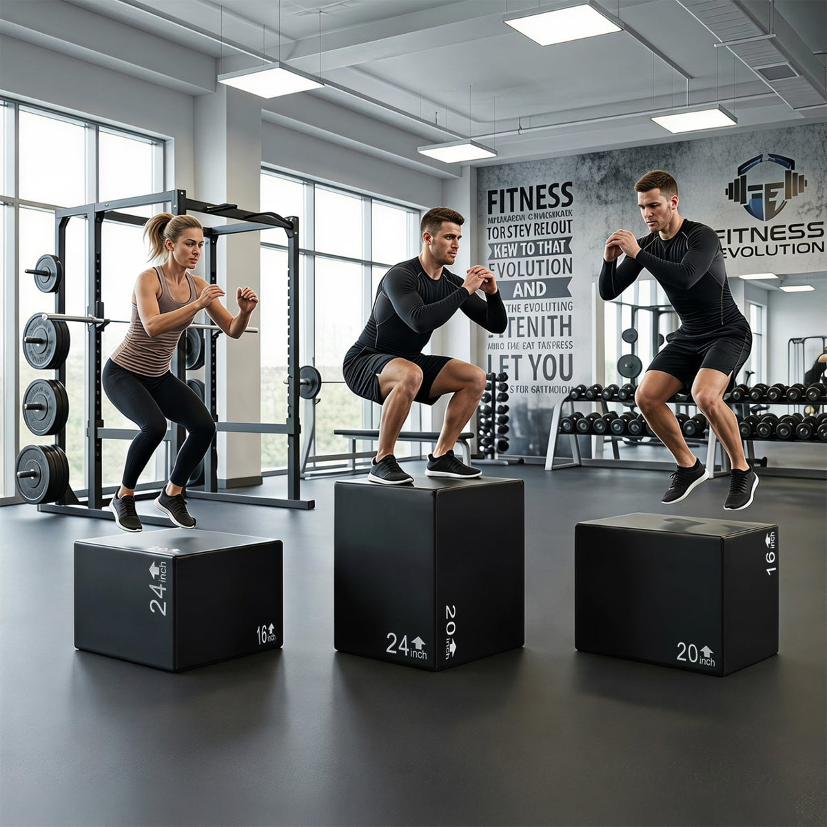 3 In 1 Foam Plyometric Box with 3 Heights and Easy-to-Clean PU Cover-24 Inches view 5