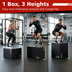 3 In 1 Foam Plyometric Box with 3 Heights and Easy-to-Clean PU Cover-24 Inches view 7