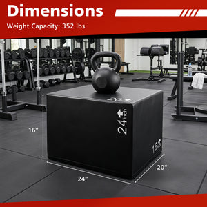 3 In 1 Foam Plyometric Box with 3 Heights and Easy-to-Clean PU Cover-24 Inches view 4