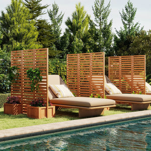 3-Panel Solid Wood Frame Freestanding Garden Fence with 2 Self-Draining Planter Boxes-Yellow view 6