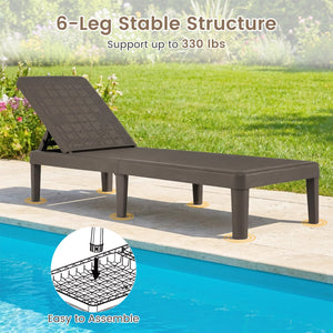 3-Piece Patio Set with 2 Adjustable Lounger Chairs and Rattan Side Table view 7