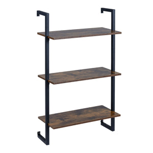 3-Tier Floating Modern Kitchen Shelf for Living Room Home Office and Bathroom-Rustic Brown