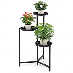 3-Tier Metal Plant Stand Indoor Outdoor Tall Corner Flower Pot Holder Display Rack view 6