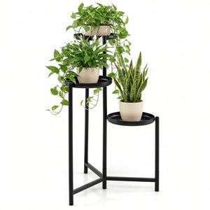 3-Tier Metal Plant Stand Indoor Outdoor Tall Corner Flower Pot Holder Display Rack view 7