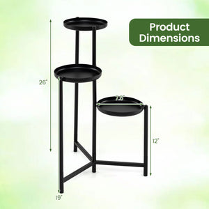 3-Tier Metal Plant Stand Indoor Outdoor Tall Corner Flower Pot Holder Display Rack view 5