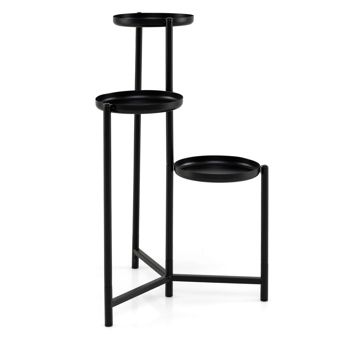 3-Tier Metal Plant Stand Indoor Outdoor Tall Corner Flower Pot Holder Display Rack view 4