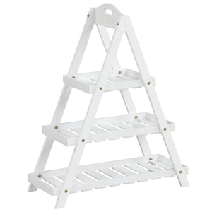 3-Tier Plant Stand Flower Pot Display Shelf-White view 4