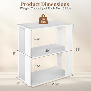 3-Tier Shoe Rack Modern Shoe Organizer with Stackable Design-White view 5