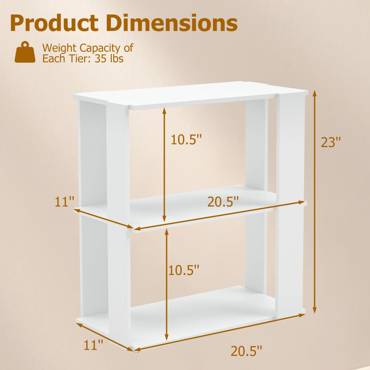 3-Tier Shoe Rack Set of 2 with Stackable Design and Anti-Tipping Device for Closet-White view 5