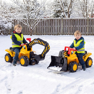 3-in-1 Ride on Excavator Bulldozer Detachable with Engine Sound and Helmet view 3
