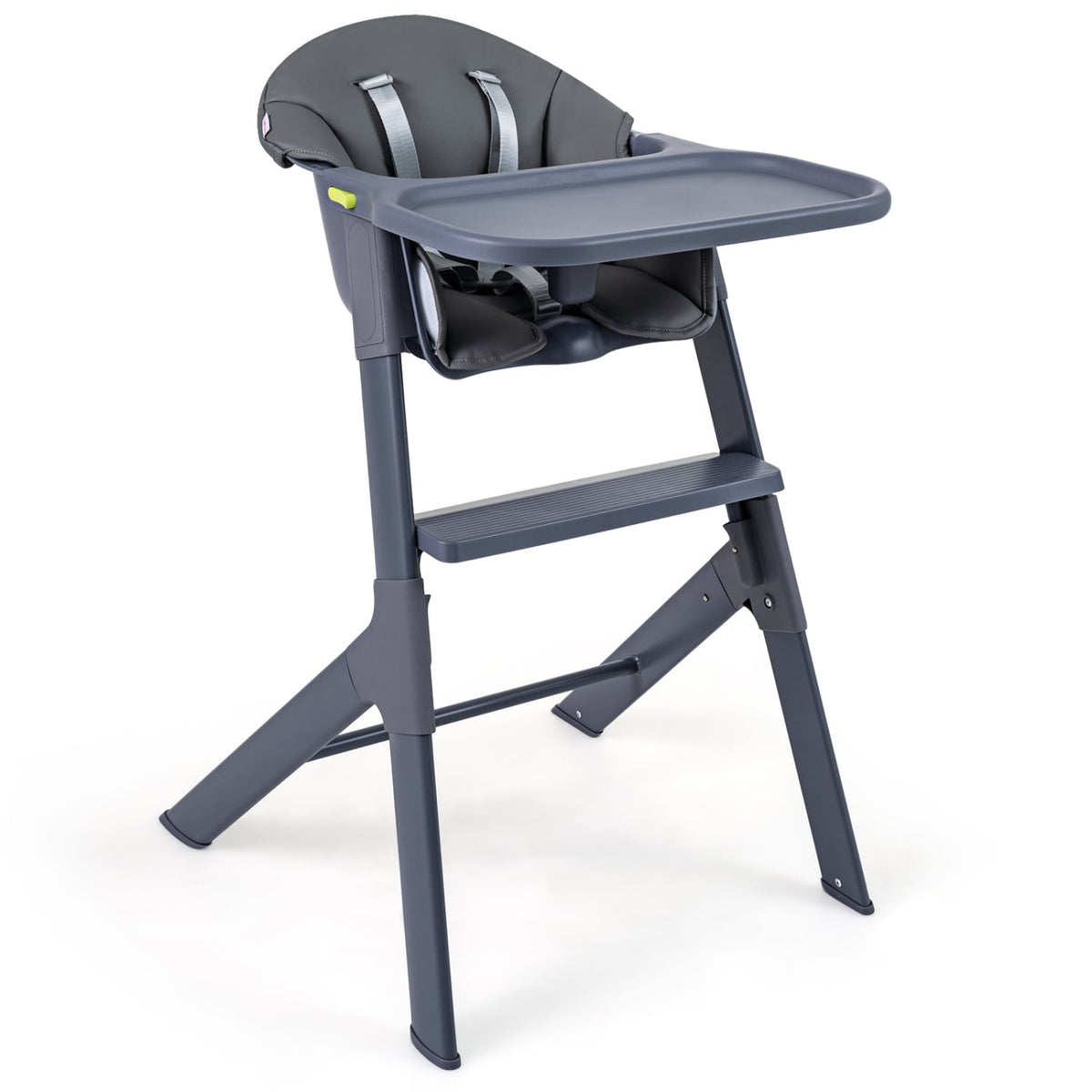 3-in-1 Washable Baby High Chair with Tray Footrest-Gray