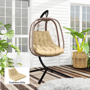 Outdoor Swing Cushion, Tufted Patio Cushion Replacement for Garden Chair Egg Chair,  Indoor Outdoor Seat Cushion, Beige