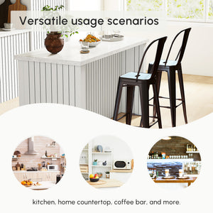 Swivel PU Leather Barstools Set of 2 Adjustable Bar Stools with Footrest Back for Kitchen Counter Dining – view 13