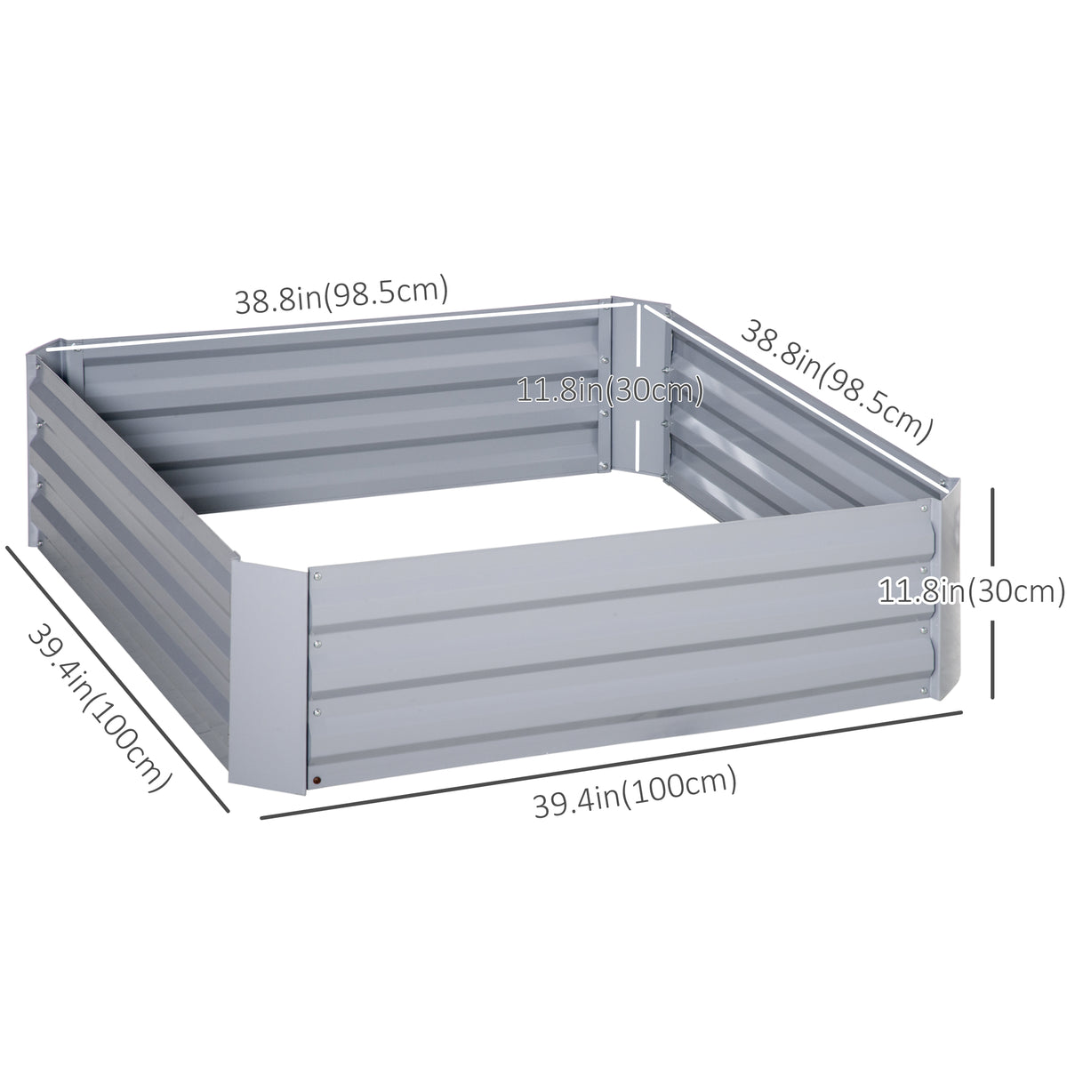 39" x 39" x 12" Set of 2 Raised Garden Bed, Elevated Planter Box with Galvanized Steel Frame for Growing – view 9