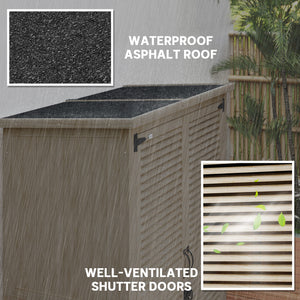 30" x 20" x 47" Wooden Garden Shed, Outdoor Storage Shed with Waterproof Asphalt Roof, Shelves, Natural
