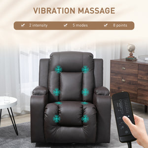Swivel Massage Recliner Chair Rocker, Overstuffed Manual Reclining Sofa – view 10