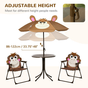 Kids Folding Picnic Table and Chair Set Pattern Outdoor Garden Patio Backyard with Removable & Height – view 4
