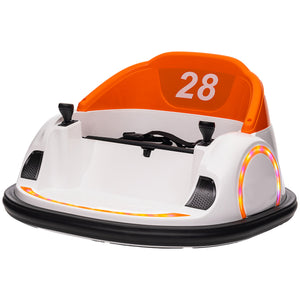 Qaba 12V Bumper Car for Toddlers, Ride On Car with 360 Degree Remote Control, Lights Music Horn, for 1.5-5 Years