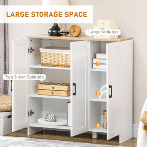 Modern Sideboard Buffet Cabinet, Modern Kitchen Storage Cabinet with 3 Doors Adjustable Shelves – view 10