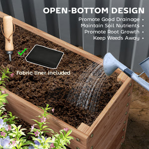 4-Tier Raised Garden Bed, Vertical Wooden Elevated Planter Box Kit with Liner for Vegetable, Flower, Herb, Dark Brown