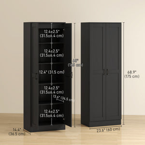 69" Tall Pantry Cabinet with Adjustable Shelves, Modern Kitchen Pantry Cabinet with Soft Close Doors, Black – view 2